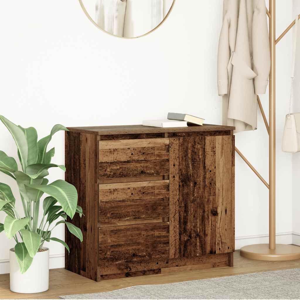 Sideboard with Drawer Old Wood 71x35x65 cm Engineered Wood